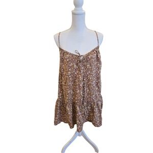 Old Navy Cami Dress Floral Tiered Boho Prairie Cottage Spaghetti Straps Size S